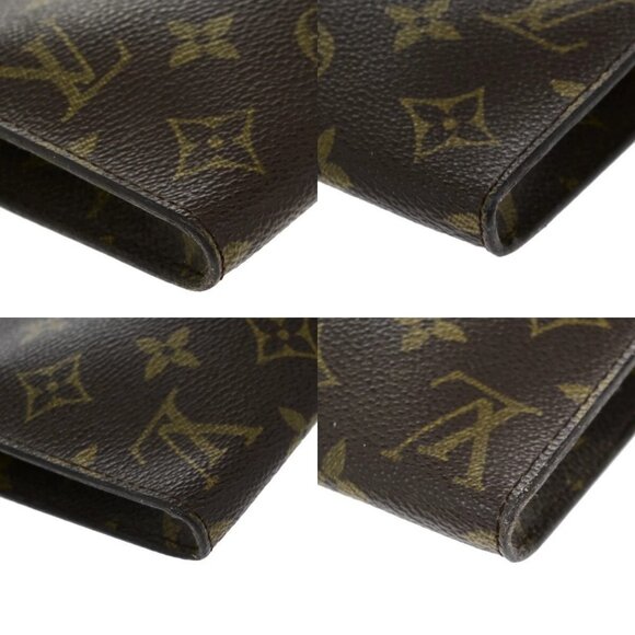 LOUIS VUITTON Logo BUCKET GM Pouch Bag Monogram Leather Brown France 60EE076 - Picture 11 of 12